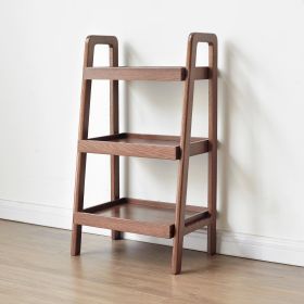Walnut Color Oak Storage Bench, 3-Tier Beech Wood Shoe Rack for Entryway, Premium Storage Organizer for Bathroom, Living Room, Bedroom, Hallway, Patio