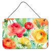 NEW Ranunculus in Watercolor Wall or Door Hanging Prints Aluminum Metal Sign Kitchen Wall Bar Bathroom Plaque Home Decor, 8HX12W, Multicolor