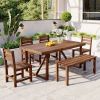 U_Style High-quality Acacia Wood Outdoor Table and Chair Set, Suitable for Patio, Balcony, Backyard
