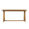 Contemporary Solid Wood Slat-Top Patio Dining Table – Black Wash