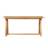 Contemporary Solid Wood Slat-Top Patio Dining Table – Natural