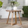 Contemporary Solid Wood Slat-Top Round Patio Dining Table – Black Wash