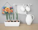 NEW Chrysanthemums in Watercolor Wall or Door Hanging Prints Aluminum Metal Sign Kitchen Wall Bar Bathroom Plaque Home Decor, 8HX12W, Multicolor