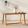 Contemporary Solid Wood Slat-Top Patio Dining Table – Natural