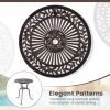 Round Cast Aluminum Table Patio Dining Bistro Table with 2 Inch Umbrella Hole
