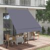 Manual Retractable Awning Canopy-78'' Non-Screw Outdoor Sun Shade Cover with UV Protection