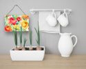 NEW Ranunculus in Watercolor Wall or Door Hanging Prints Aluminum Metal Sign Kitchen Wall Bar Bathroom Plaque Home Decor, 8HX12W, Multicolor