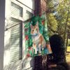 Ural Rex Cat By the Christmas Tree House Flag Large Porch Sleeve Pole Decorative Outside Yard Banner Artwork Wall Hanging, Polyester, House Size