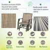 Outsunny 3 Piece Outdoor Glider Chair with Coffee Table Bistro Set, 2 Patio Rocking Swing Chairs with Breathable Sling Fabric, Glass Tabletop
