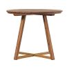 Contemporary Solid Wood Slat-Top Round Patio Dining Table – Black Wash