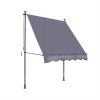 Manual Retractable Awning Canopy-118'' Non-Screw Outdoor Sun Shade Cover with UV Protection