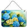 NEW Hydrangeas in Watercolor Wall or Door Hanging Prints Aluminum Metal Sign Kitchen Wall Bar Bathroom Plaque Home Decor, 8HX12W, Multicolor