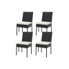 Patio PE Chairs with Cushions for Garden and Backyard