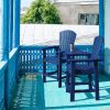 Patio Bar Stools Adirondack Arm Chairs Set of 2, All Weather Outdoor Furniture Wood-Like HDPE Deck Backyard Garden Dining Chairs