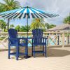 Patio Bar Stools Adirondack Arm Chairs Set of 2, All Weather Outdoor Furniture Wood-Like HDPE Deck Backyard Garden Dining Chairs