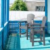 Patio Bar Stools Adirondack Arm Chairs Set of 2, All Weather Outdoor Furniture Wood-Like HDPE Deck Backyard Garden Dining Chairs