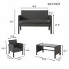 4 Pieces Patio Furniture Sets Outdoor Sectional Wicker Set Outdoor Conversation Set Patio Set Patio Loveseats with Coffee Table Porch, Poolside