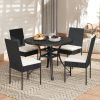 Patio PE Chairs with Cushions for Garden and Backyard